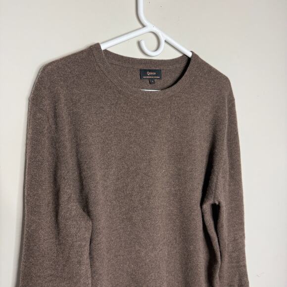 Quince Womens Mongolian Cashmere Crewneck Sweater Large Brown Minimalist Luxury - Picture 2 of 4